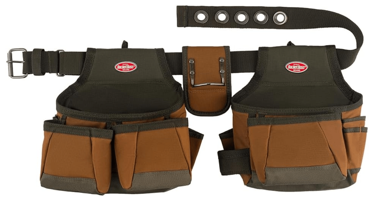 Bucket Boss 50200 Two Bag Tool Belt in Brown
