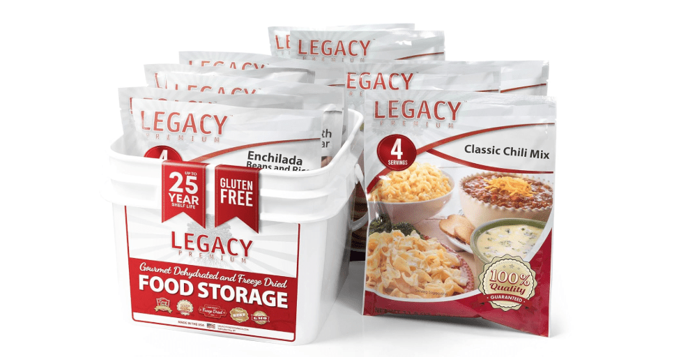 Legacy Food Storage Gluten Free 3 Day Kit, Emergency Food Supply, 12,080 Total Calories, 32 Large Servings, Shelf Stable, Freeze Dried Survival Meals for MRE Camping, Hiking, & Backpacking
