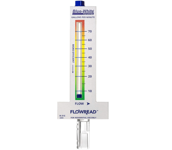 Blue-White FLOWREAD® R-315, 10-70 GPM, Acrylic Flow Meter for 1.50" ID Pipe, accurate flow rate measurement for residential swimming pools
