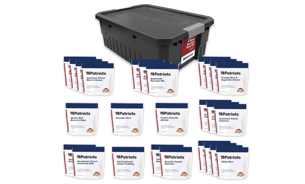 4Patriots 4-Week Survival Food Kit: Emergency Food Supply Designed to Last 25 Years, 192 Servings
