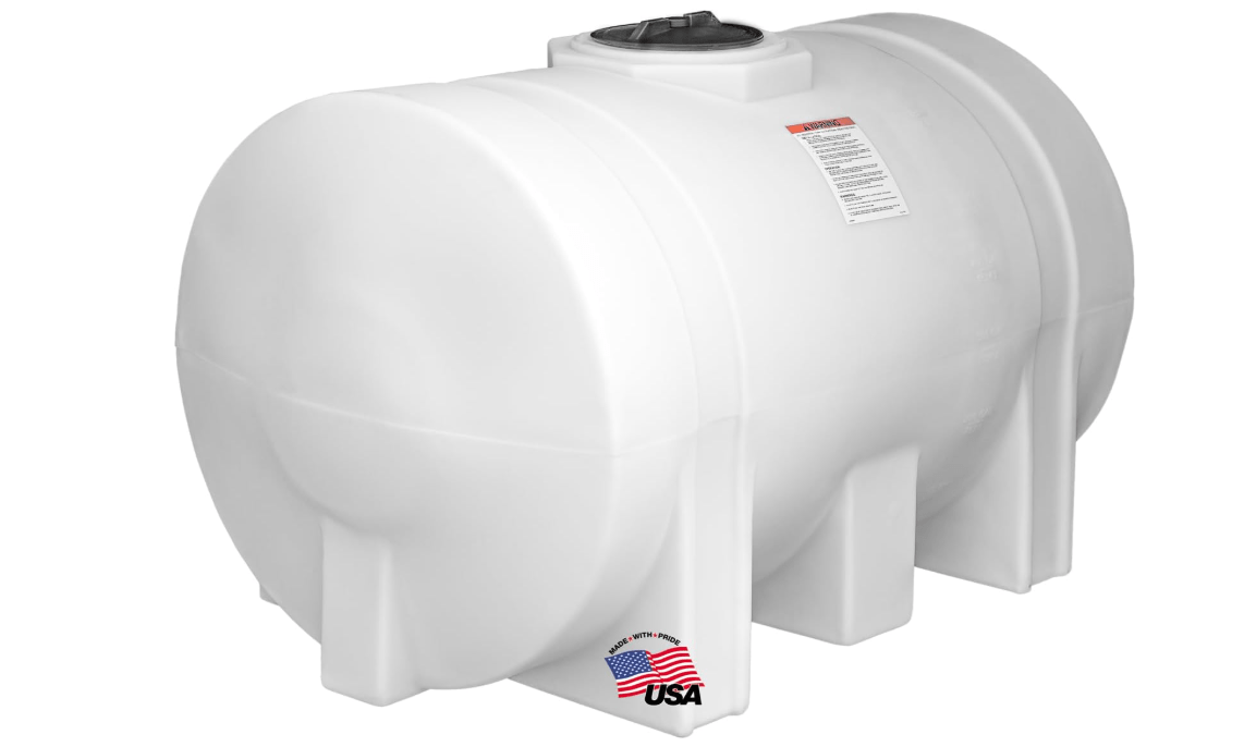 RomoTech 550 Gallon Polyethylene Storage Tank with Legs–Heavy-Duty Horizontal Water Storage Tank for Farms, Industrial or Chemical Use–UV-Resistant, Rustproof, BPA-Free Plastic Liquid Tank, 821242659
