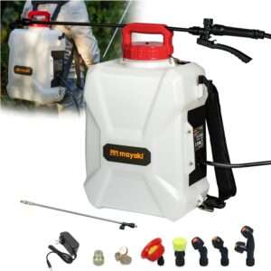 3Gallon Battery Powered Backpack Sprayer Compatible with Milwaukee 18V Battery, 55PSI Electric Garden Sprayer w/ 18V 2.0Ah Battery, 7Nozzles, 2 Wands, Backpack Weed Sprayer for Lawn,Weeding, Cleaning