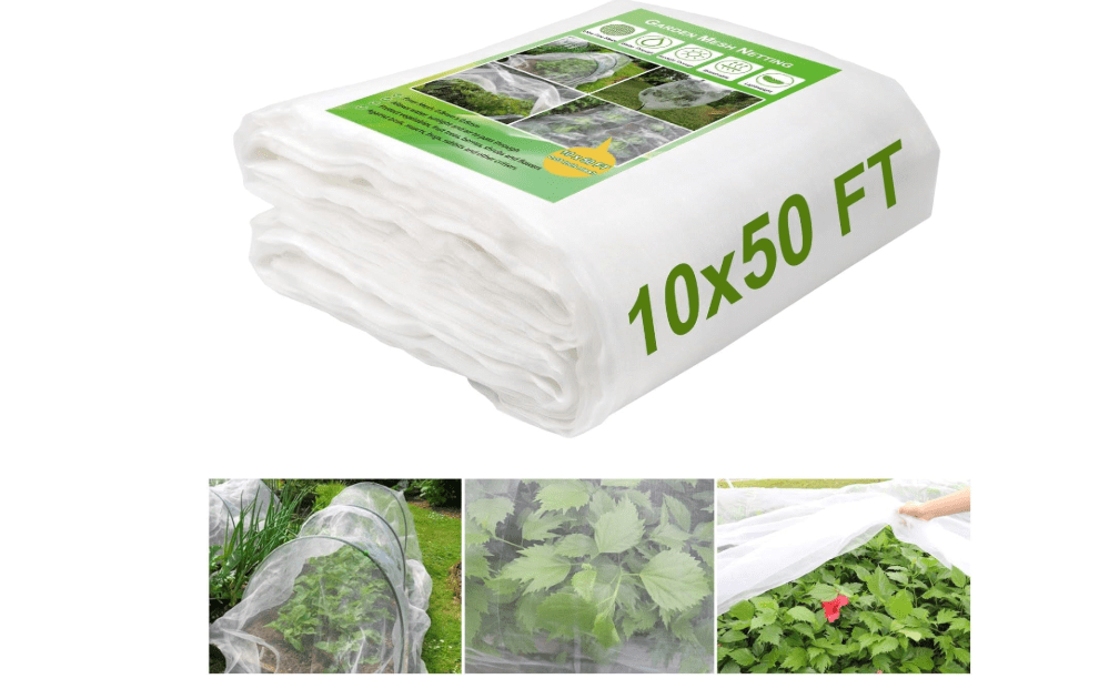 KLEWEE 10 x 50 FT Garden Mesh Netting, Ultra Fine Plant Netting Covers, Garden Netting for Raised Beds Vegetables, Fruit Tree Netting for Blueberry Bushes Barrier Screen Protection Net Cover
