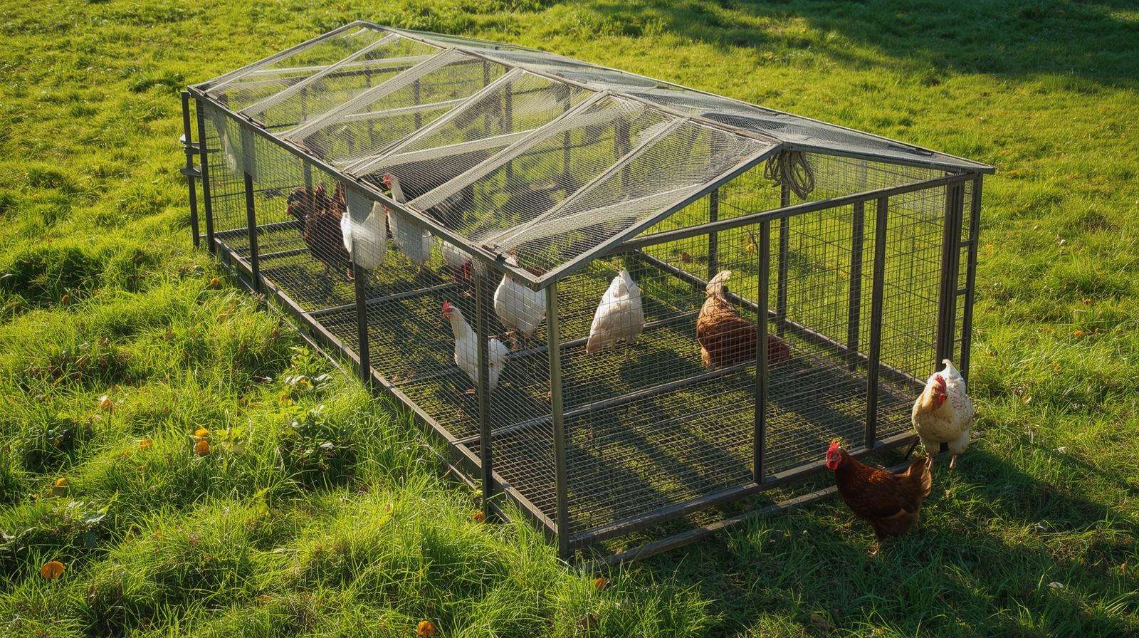Sturdy chicken tractor frame on pasture – core design for chicken tractors on pasture