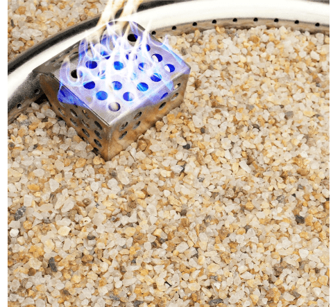 NUPICK 5-10 Mesh Silica Sand for Fire Pit, 20lb Coarse Sand for Fireplaces, Decorative Sand for Gas or Propane, Heatproof Base Layer Under Fire Glass, Lava Rocks, Wood, Garden, Vase Filler, Aquarium