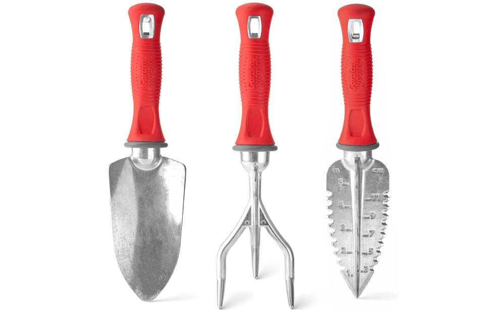 Garden Weasel 3-Piece Hand Tool Combo Set | Trowel, Transplanter and Cultivator | Heavy Duty Lawn and Garden Set, Digging, Planting, and Weeding | 91370-Q
