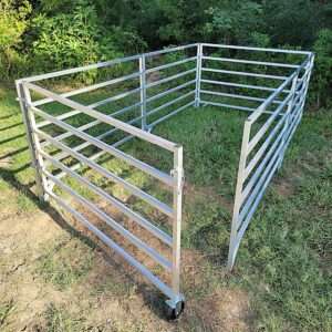 Aluminum 5 FT X 10 FT 6 Rail 40" Tall Sheep & Goat STALL KIT Panel Pen Corral