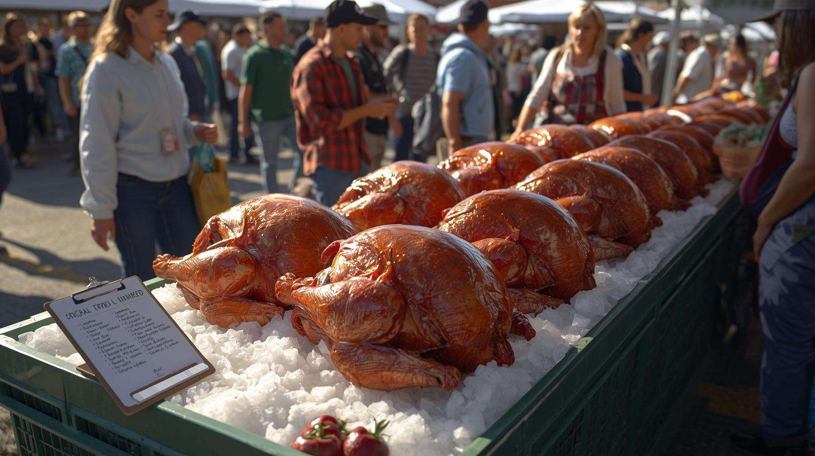 Farmers' market turkey stand – local demand for selling pastured turkeys
Image 3 Prompt: