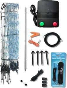 Starkline Premium Electric Sheep & Goat Netting Kit- AC Energizer (9/35/8) for Backyards, Homesteaders, and Livestock Owners