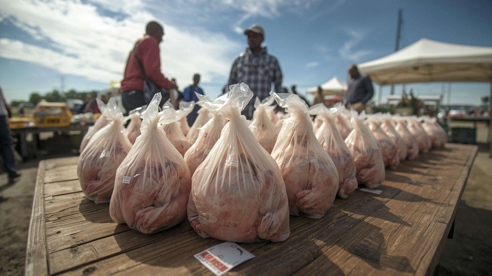 Dressed Cornish Cross birds ready for sale – meat chicken economics pricing