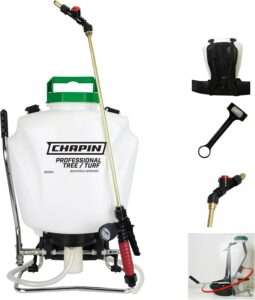 Chapin International Chapin 62000 Tree/Turf Pro Commercial Backpack Sprayer with Control Flow Valve Technology for Fertilizer, Herbicides and Pesticides, 4 gal, Translucent White
