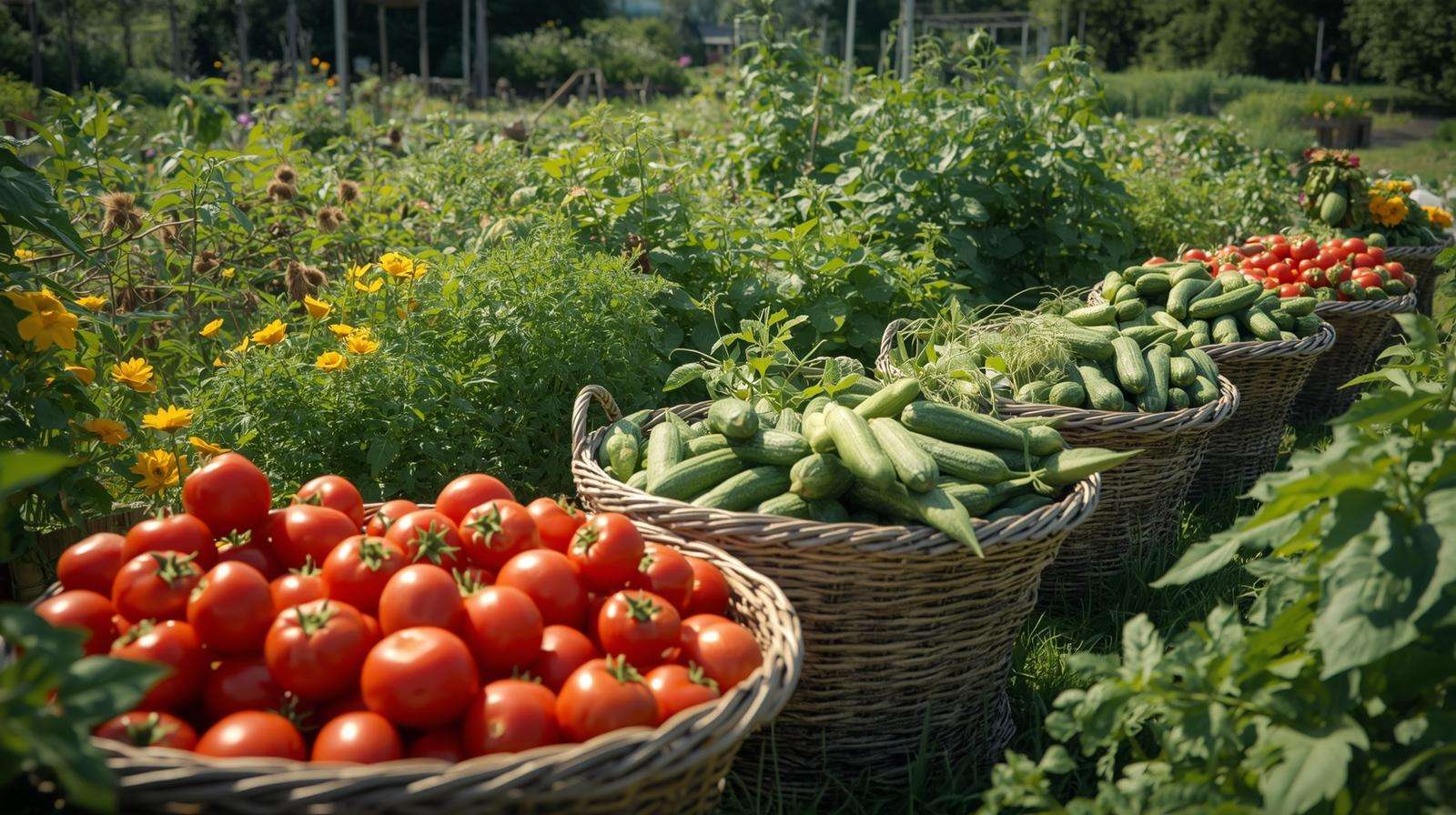 Abundant garden harvest showcasing success from consistent daily gardening habits for bigger yields.