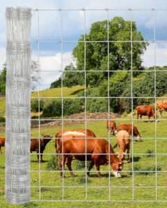 5x164 FT Heavy Duty Farm Fence - Galvanized Cattle Panels for Hogs, Sheep, Goats, Deer & Poultry - No-Climb Wire Farm Fencing w/Rustproof Zinc - Easy DIY Ranch, Pasture & Yard Security​