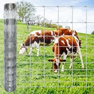 5ft x 164ft Farm Fence, Wire Fence Rolls, Galvanized Farm Fence, Cattle Fence, Hog Wire Fence Panels, Heavy Duty Wire Mesh for Deer, Pig, Sheep Enclosure for Yard, Garden, Field Use-13 Gauge