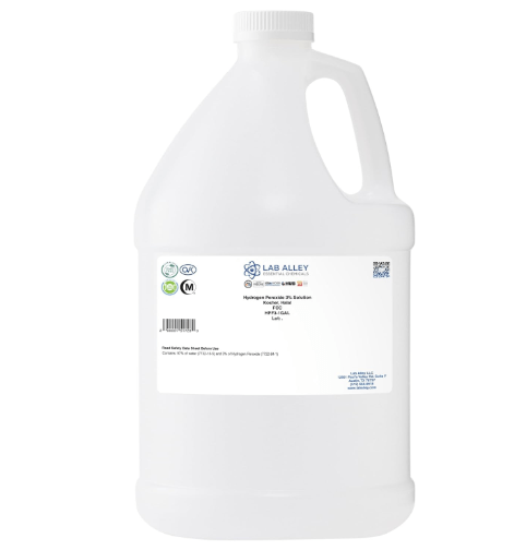Lab Alley Hydrogen Peroxide 3% Food Grade, Kosher Certified, Halal, GMO-Free, for Kitchen, Bath, Laundry, Home - 1 Gallon