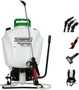 Chapin 61900 Made in The USA 4 Gallon Tree and Turf Pro Commercial Backpack Sprayer with Stainless Steel Wand, 3 nozzles, 3 Stage Filtration, Translucent White