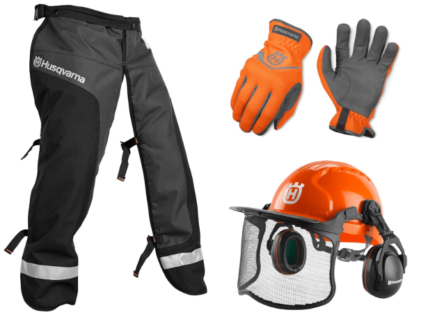 Husqvarna Classic Personal Protective Power Kit with Chainsaw Chaps, Forest Helmet and Safety Gloves, Chainsaw Safety Equipment for New Chainsaw Users