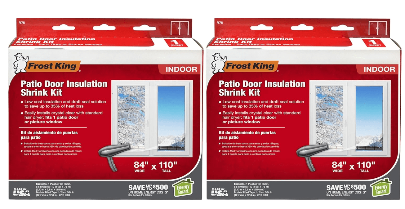 Frost King V76H Shrink Window Kit 84-Inch by 110-Inch, Clear (Pack of 2) 