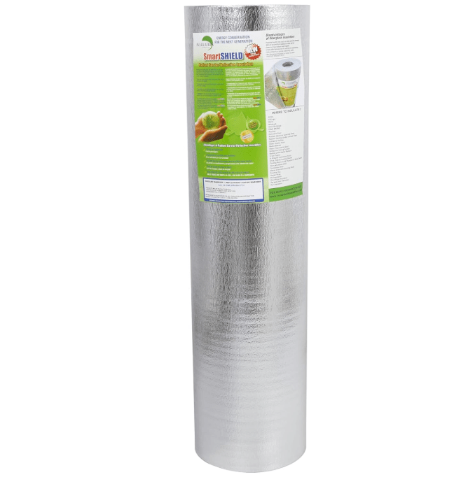 SmartSHIELD -1.5mm 48" x100ft Reflective Insulation roll 400 Sq. Ft., Foam Core Radiant Barrier, Thermal Insulation Shield - Commercial Grade - Foil / Foil