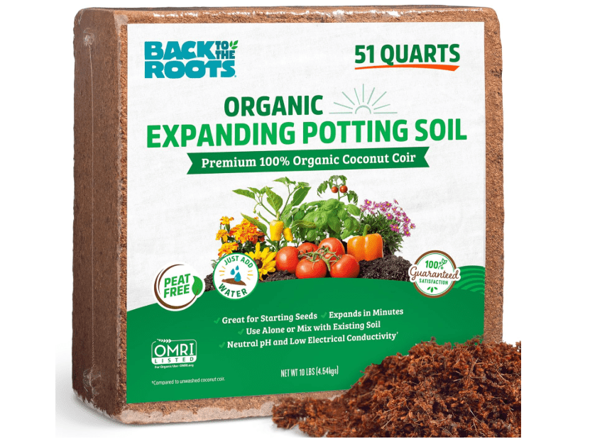 Back to The Roots Organic Coir, 51 Quart Expanding Soil, Great for Seeds and Potting