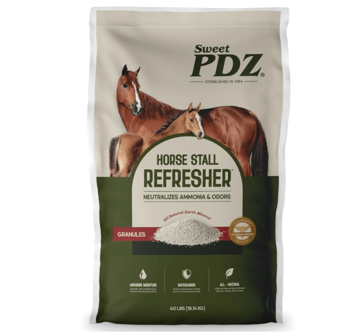 Horse Stall Refresher Granules, Stall Refresher Odor Eliminator, Barn Stall Deodorizer, 40 lbs