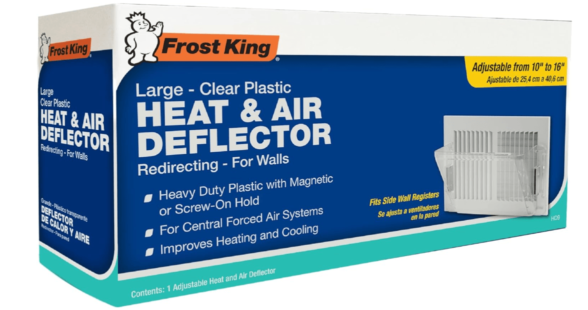 Frost King HD9 Heat & Air Deflector, Large, Expands up to 16" wid, Clear Plastic
