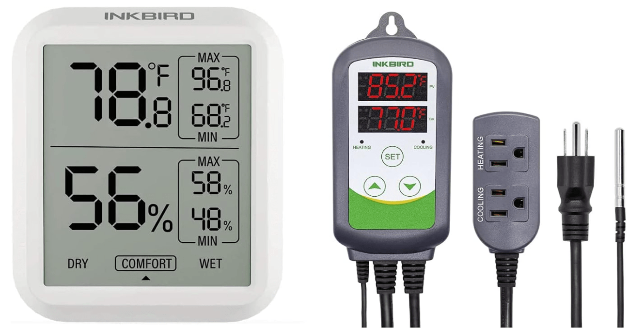 Inkbird ITC-308 Digital Temperature Controller and ITH-20 Digital Thermometer with Temperature and Humidity Monitor Bundle
