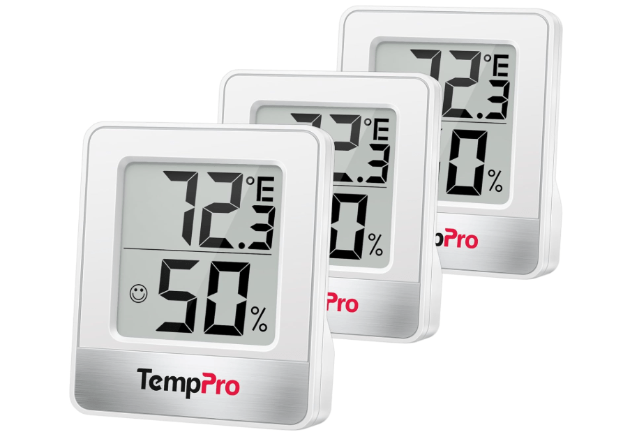 TempPro TP49 3 Pieces Digital Hygrometer Indoor Thermometer Humidity Meter Mini Hygrometer with Temperature and Humidity Monitor Outdoor and Room Thermometer Weather Station (Previously ThermoPro)
