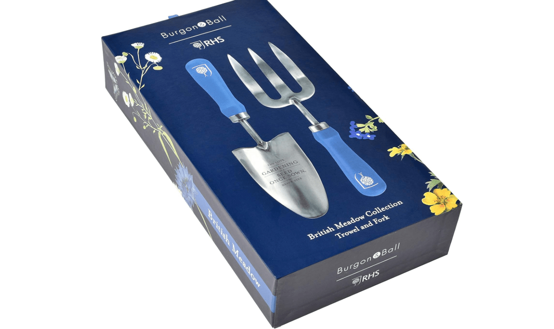Burgon & Ball British Meadow Trowel and Fork Set, 29 cm Length

