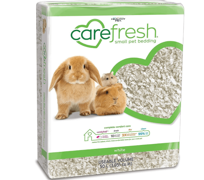 Carefresh 99% Dust-Free White Natural Paper Small Pet Bedding with Superior 10 Day Odor Control & Absorption, for Guinea Pigs, Hamsters, Rabbits, & Rats, 50 L