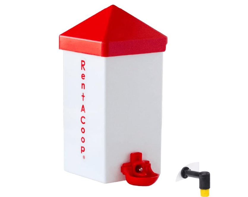 RentACoop 32oz(1L) Drinker Plus 2 Versatile Nipples - Suitable for Chicks, Quail, Pigeons, Doves, and Other Smaller Birds - 1 Pack
