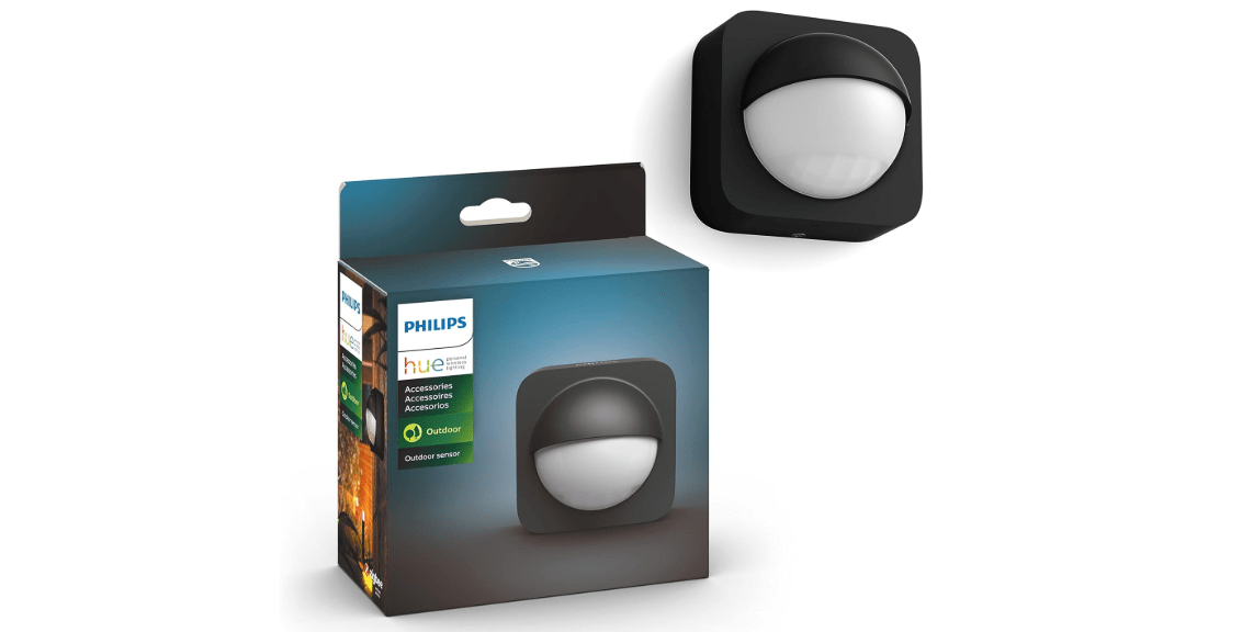 Philips Hue Outdoor Motion Sensor, 1 Pack, Automatic Dusk to Dawn, Sensor Turns Lights On When Motion is Detected, Requires Bridge, Works with Alexa, Google Assistant, and Apple HomeKit, Weatherproof 