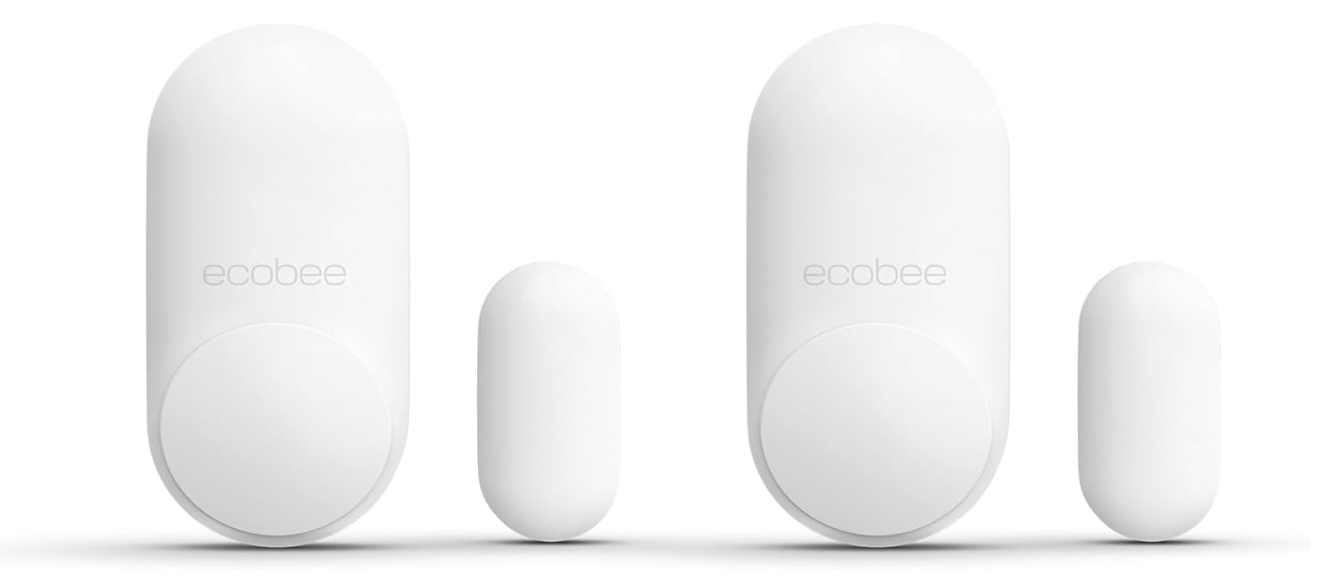 ecobee Smart Sensor for Doors & Windows 2 Pack - Wifi Contact Sensor for Home Security, Energy Savings - Compatible with Smart Thermostats - Temperature sensor, white
