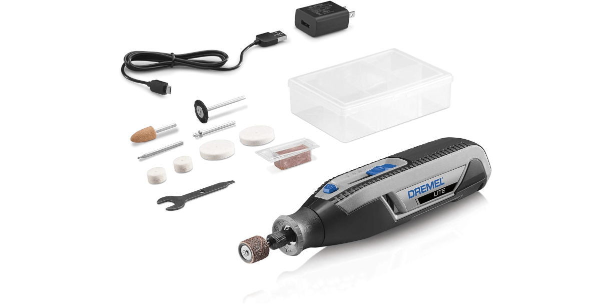 Dremel Lite 7760 N/10 4V Li-Ion Cordless Rotary Tool, Variable Speed Multi-Purpose Kit, USB Charging, Easy Accessory Changes - Perfect For Light-Duty DIY & Crafting, Sanding, Engraving and Polishing
