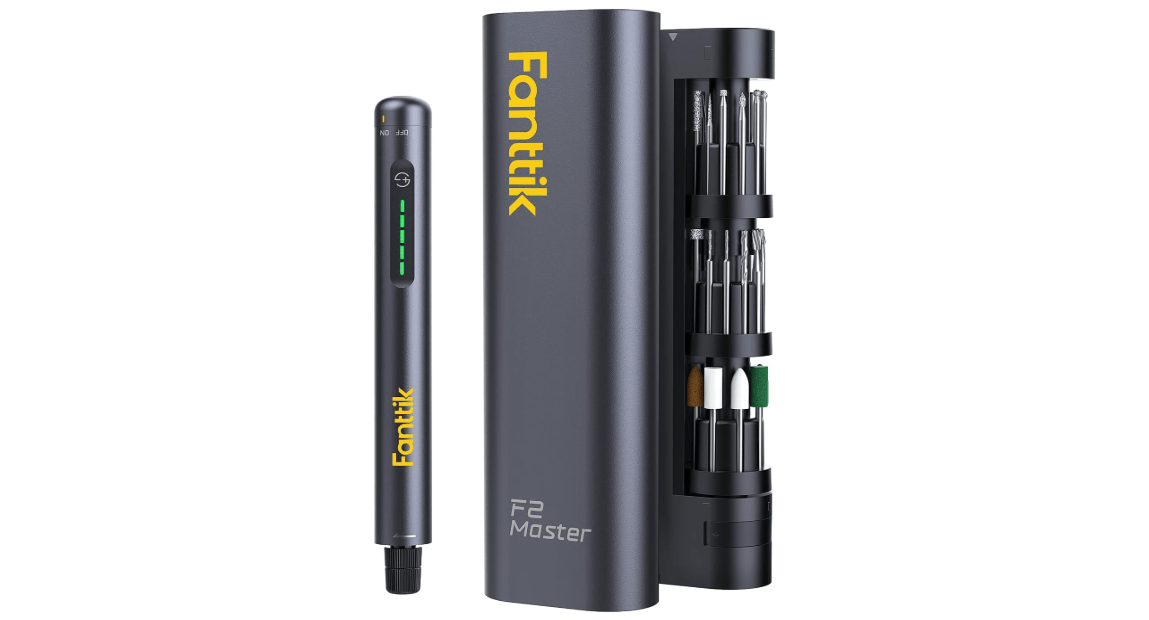 Fanttik F2 Master Mini Cordless Rotary Tool Kit, NeoPulse Motor, 5 Speed, 25000 RPM, Revostor Hub, 35 Accessories, Engraving Pen, for 3D Printer Sanding, Polishing, Drilling, Carving, DIY Crafts