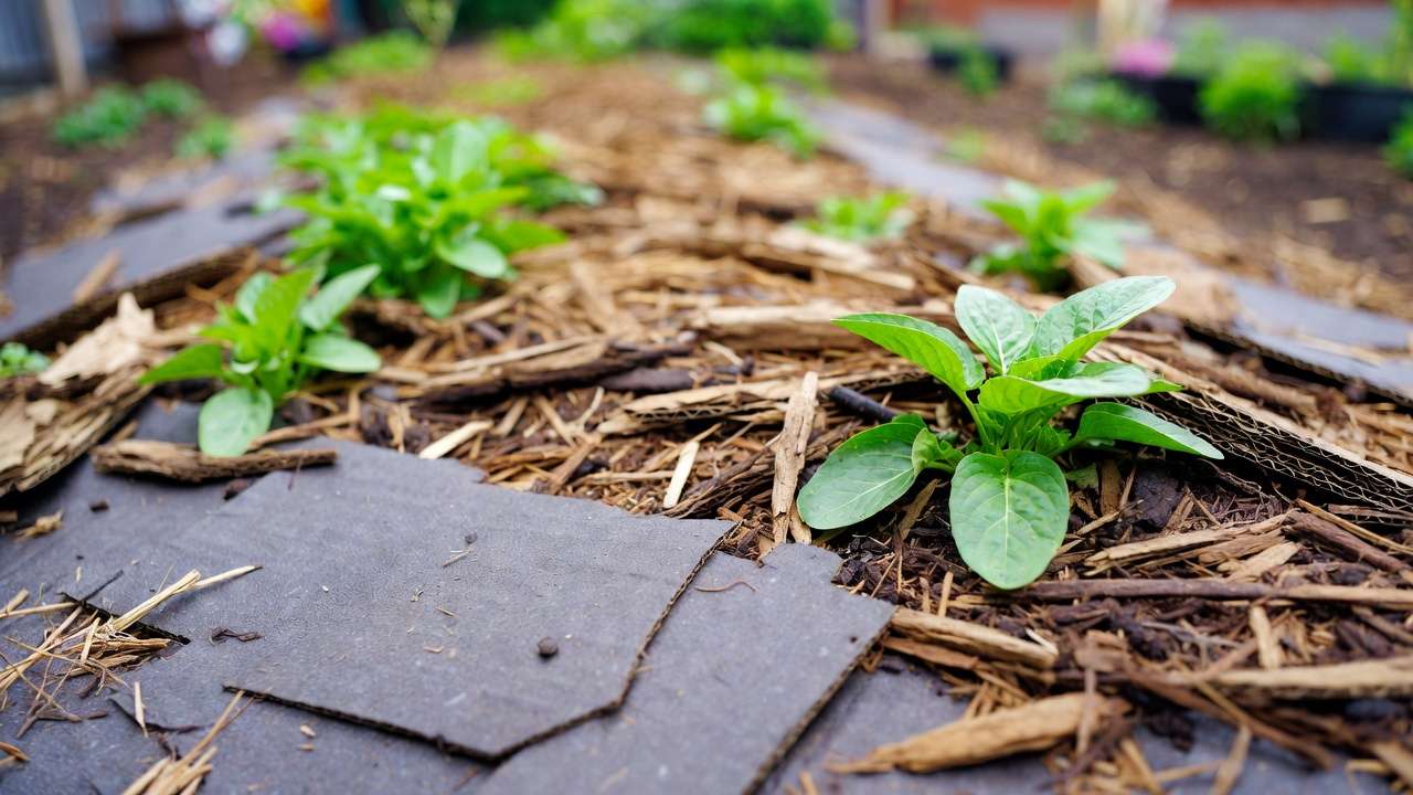 Using Cardboard Under Mulch