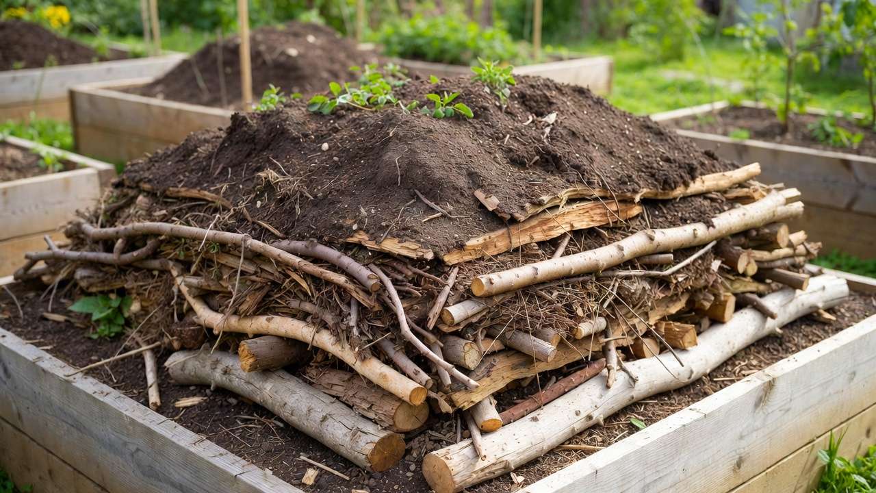 Hugelkultur-Style Layers in Raised Beds | Gardening
