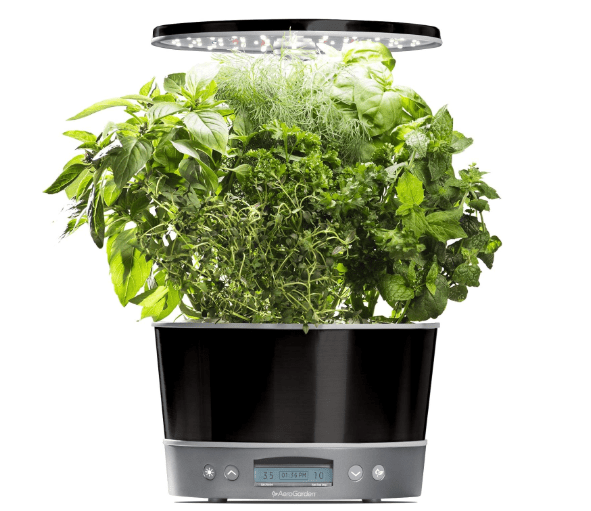 AeroGarden Harvest Elite 360 Indoor Garden Hydroponic System with LED Grow Light and Herb Kit, Holds up to 6 Pods, Platinum