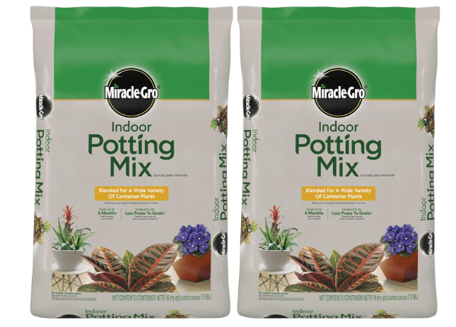 Miracle-Gro Indoor Potting Mix, Blended for a Variety of Houseplants, Feeds for up to 6 Months, 16 qt., 2-Pack
