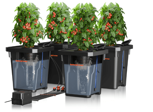 Spider Farmer DWC Hydroponics Grow System with 7-Gallon Deep Water Culture, New Triangular Cover Design, Recirculating Drip Garden System