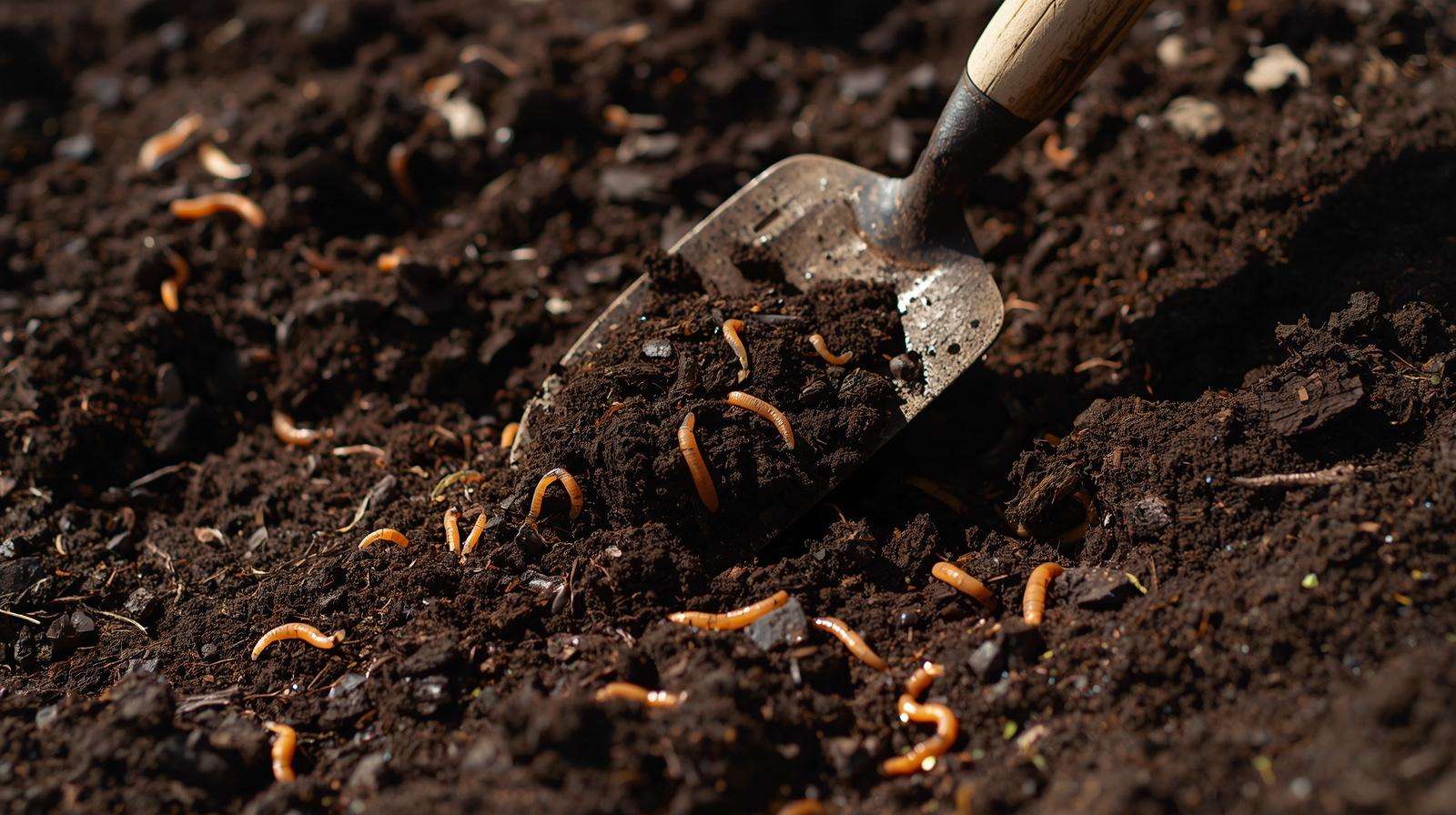 Amending garden soil with compost and organic matter after harvesting garlic potatoes and onions for successful succession planting