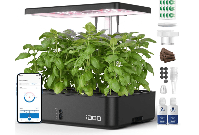 iDOO Hydroponics Growing System Kit 12Pods, Christmas Gifts for Women Mom, Herb Garden Indoor with LED Grow Light for Home