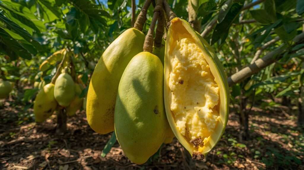 Productive serviceberry Juneberry shrub loaded with sweet native berries in Zone 5 organic food forest
