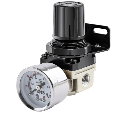 SNS Low Pressure Air Regulator Air Compressor Pressure Regulator With Bracket and Gauge Female Thread 1/4 NPT Adjustable AR2000-N02 