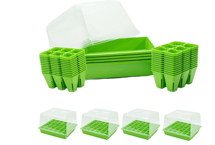 Bootstrap Farmer Countertop Seed Starter Kit in Green, Reusable 1010 Tray Bundle with Inserts and Humidity Dome
