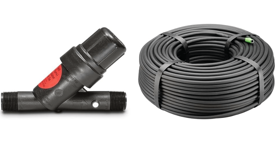 Rain Bird 30 PSI Drip Irrigation Pressure Regulating Filter & 250' Roll of 1/4" Distribution Tubing