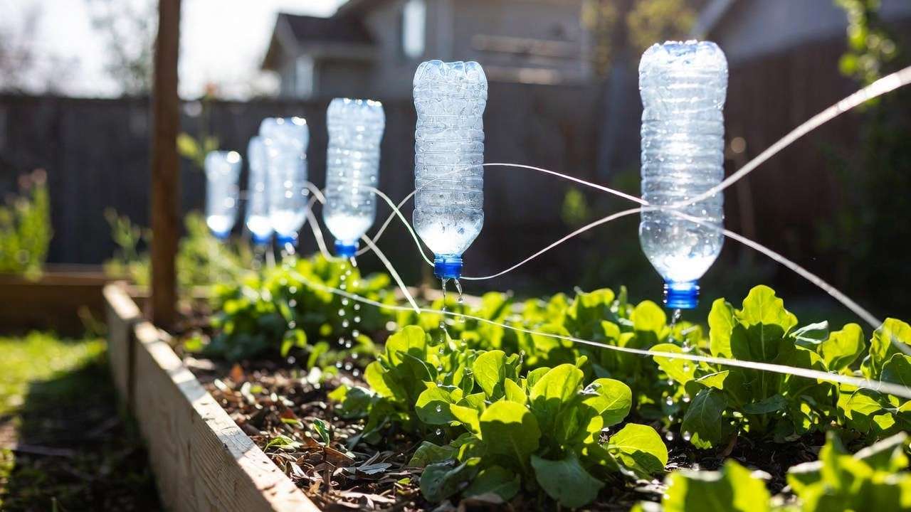 DIY drip irrigation and olla system for water-saving maintenance in tiny high-yield backyard garden