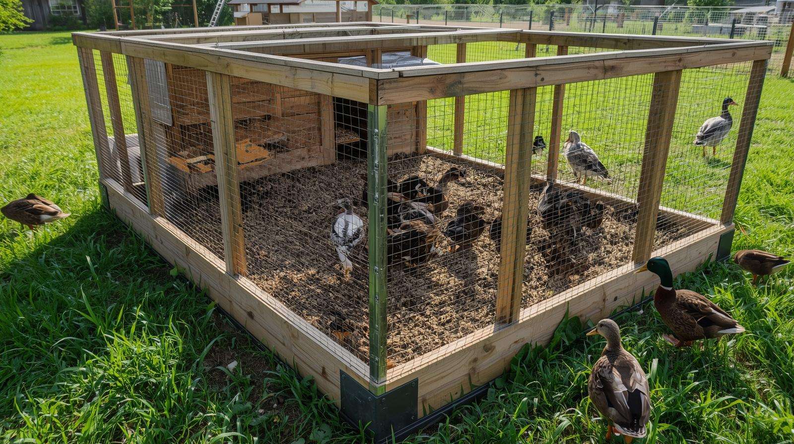 Secure backyard duck coop and run setup for healthy flock housing