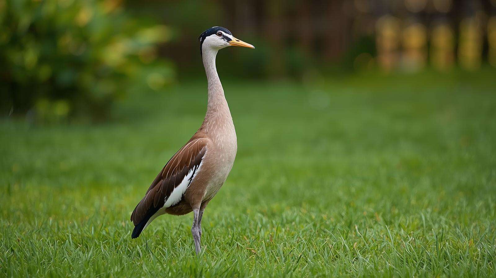 Indian Runner duck showing unique upright posture in backyard