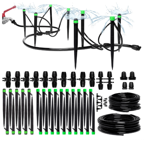 CARPATHEN Drip Irrigation System Kit - Complete Premium Garden Watering System with Adjustable Sprinkler Emitters, 5/16" & 1/4" Tubing and Fittings - Drip Line for Raised Beds, Lawn, Pots, Greenhouse
